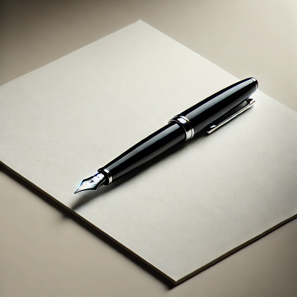 Pen and blank page symbolizing ghostwriting